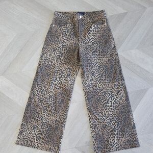 GAP Animal Print Wide Leg Jeans